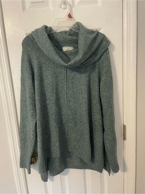 Ruby Moon Cozy Women's Cowl Neck Knit Sweater Teal XL